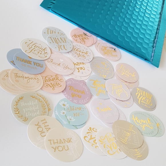 46 pcs Multicolored Thank You Stickers 1.38" in - Picture 5 of 13